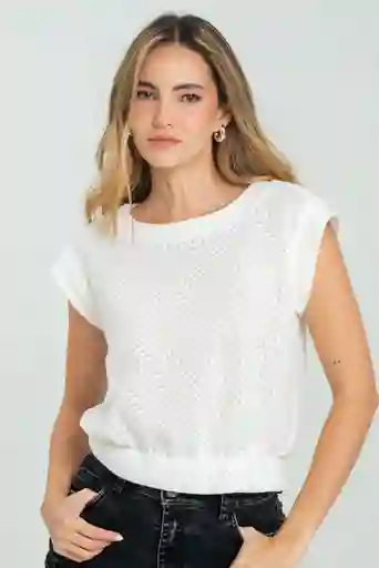 Blusa Tejida Veuve Color Blanco Crudo Talla M