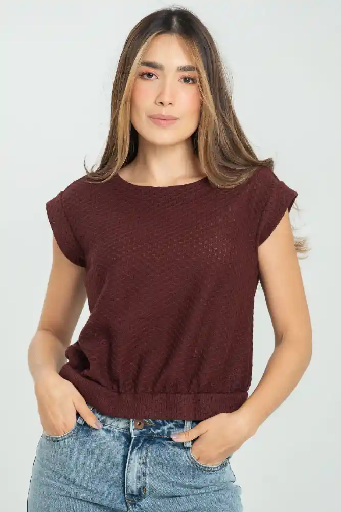 Blusa Tejida Veuve Color Cafe Puro Talla Xl