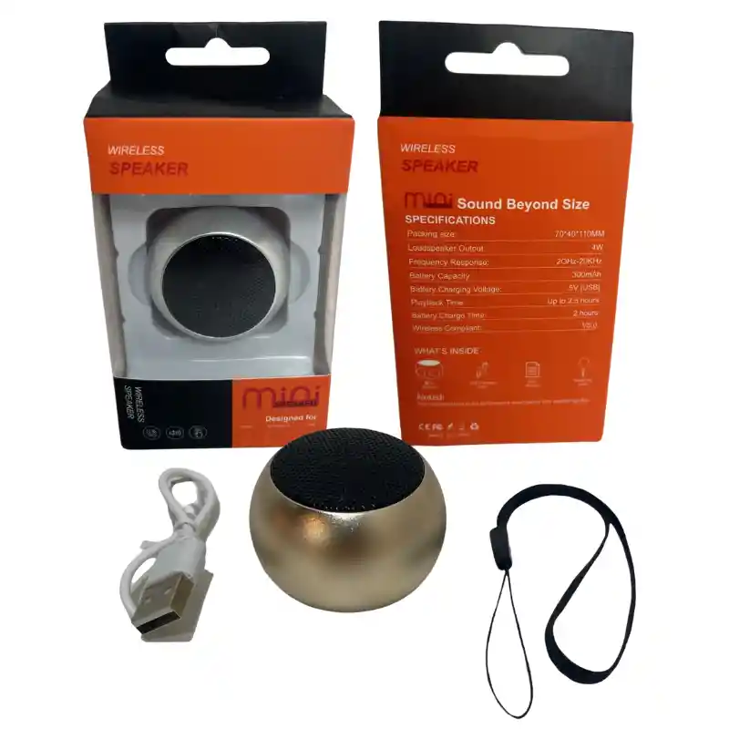 Mini Parlante Bluetooth Inalámbrico Redondo Metálico