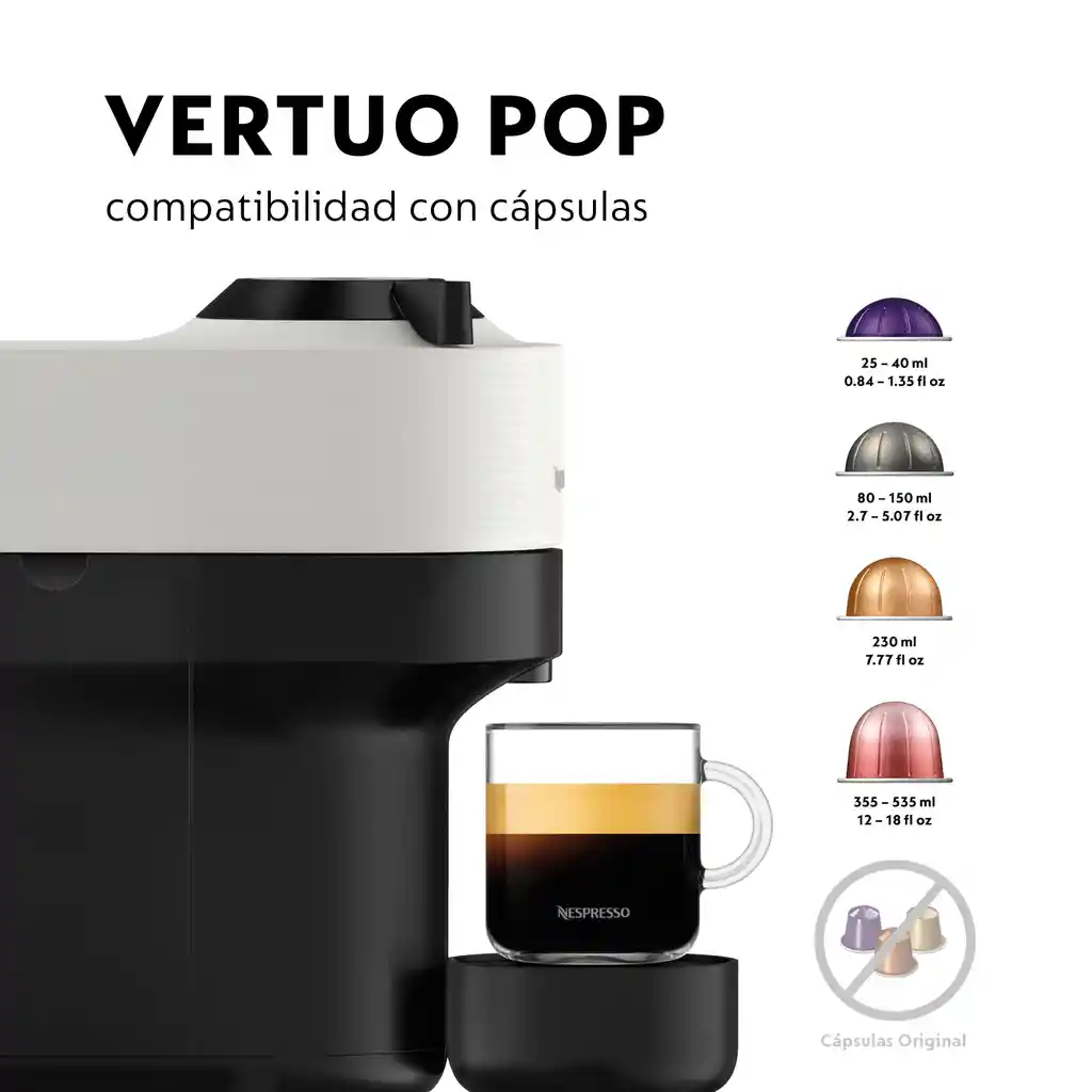 Cafetera Vertuo Pop White