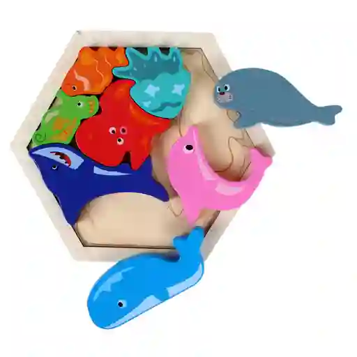 Rompecabezas Didactico Madera Marino