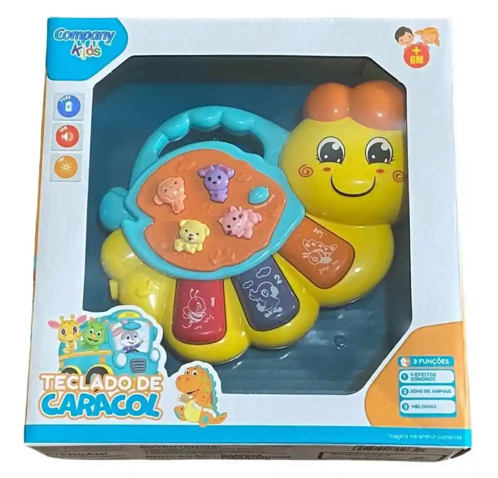 Piano Musical De Juguete Caracol Para Niños Con Luz Y Sonido