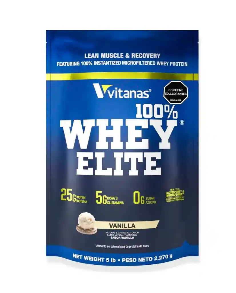Whey Elite Vainilla Vitanas 5 Lb