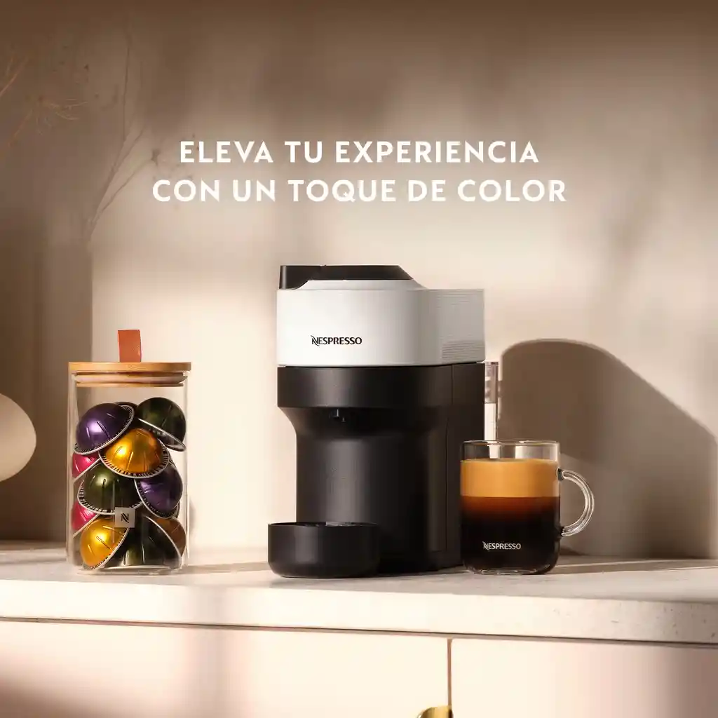 Cafetera Vertuo Pop White Con Espumador De Leche