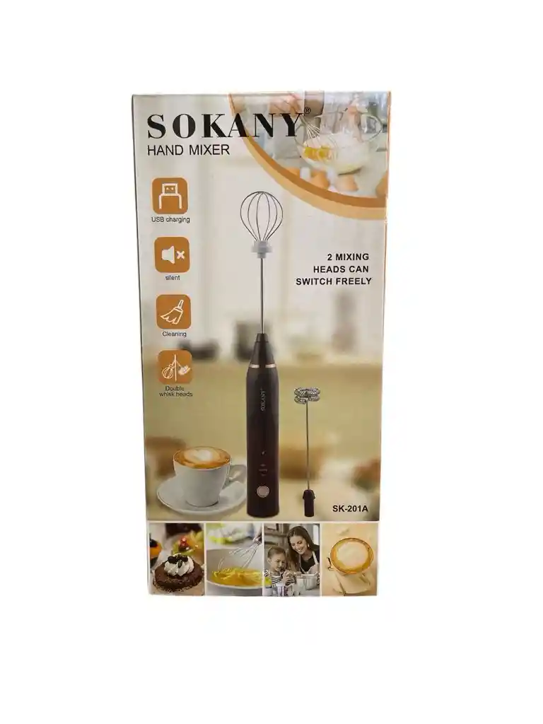 Mezclador Electrico Batidor Recargable Sokany 201a