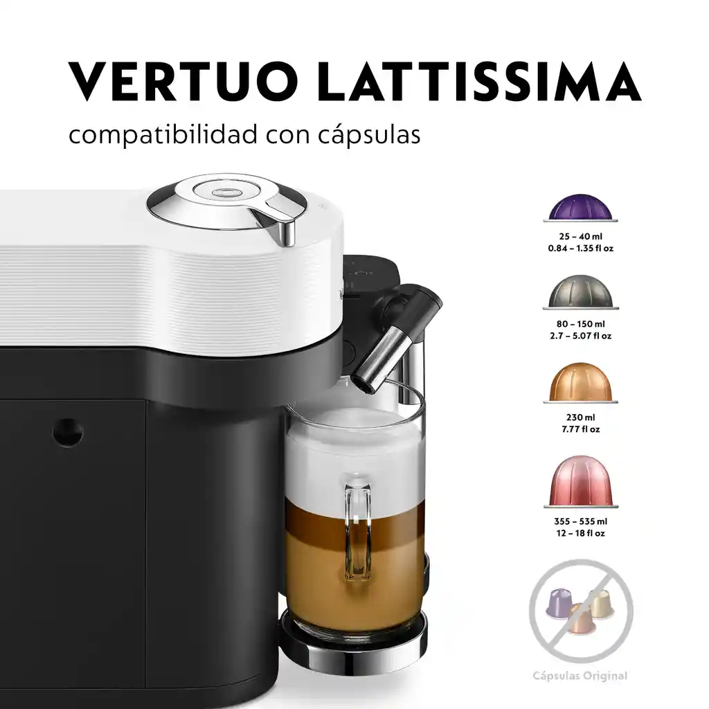 Cafetera Vertuo Lattissima Blanca
