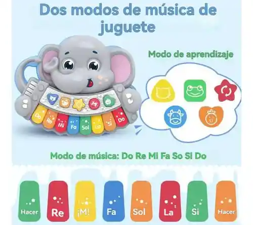 Piano Elefante Musical Para Bebe Juguete