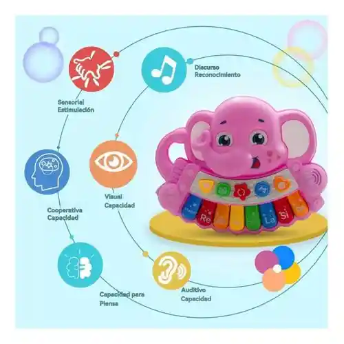 Piano Elefante Musical Para Bebe Juguete