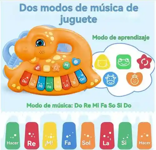 Juguete Teclado Interactivo Bebes Animales Sonido Niños Dinosaurio