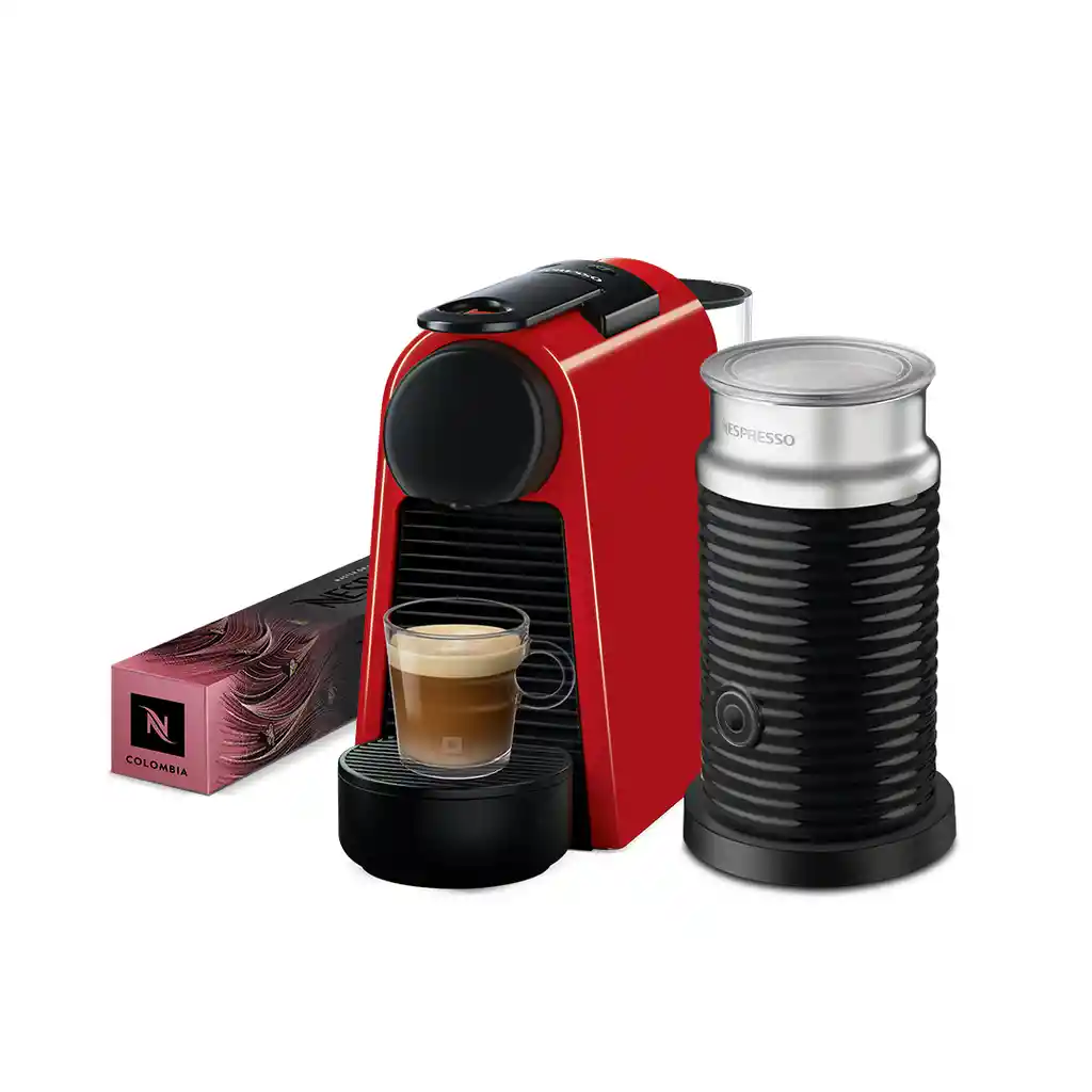 Cafetera Essenza Mini Roja Con Espumador De Leche