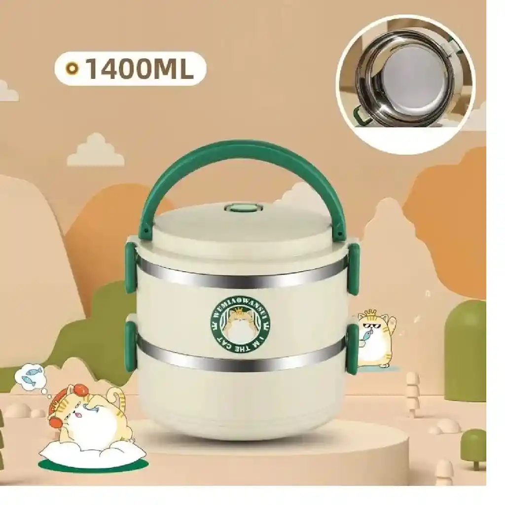 Lonchera Porta Comida 2 En 1 Almacenador Termico Alimentos
