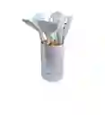 Set De Utensilios En Silicóna 10 Piezas Resistente Al Calor Cuchara Blanca