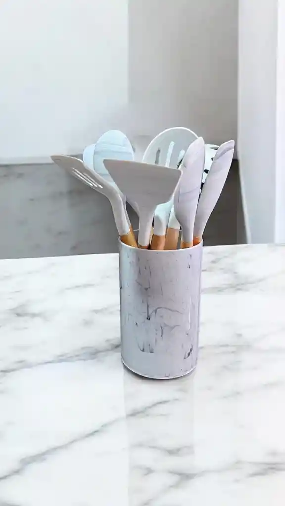 Set De Utensilios En Silicóna 10 Piezas Resistente Al Calor Cuchara Blanca