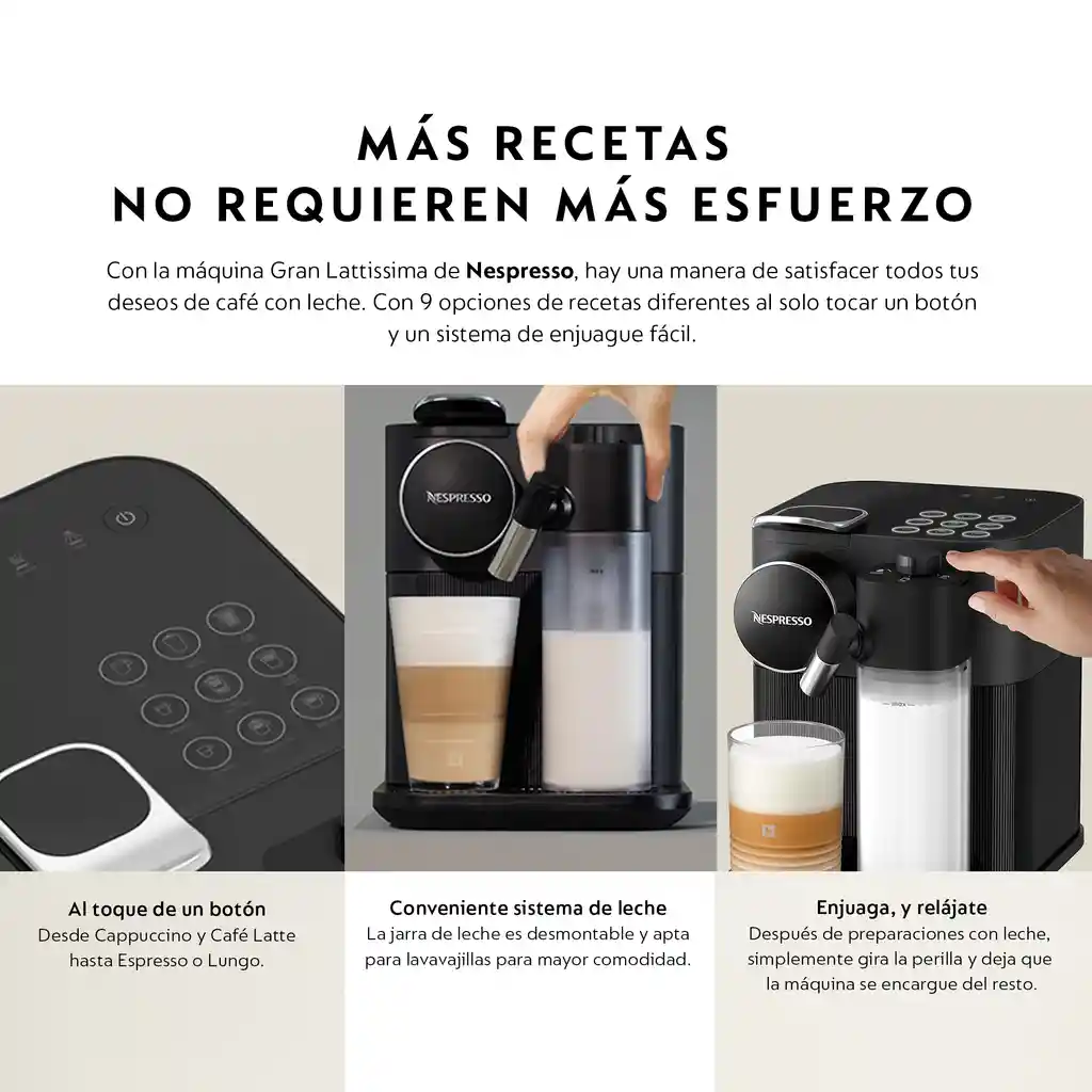 Cafetera Gran Lattissima Negra