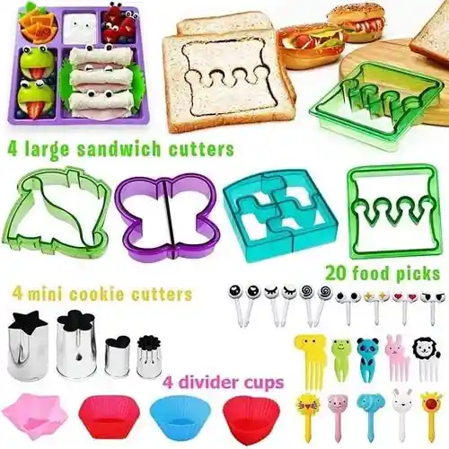 Kit Cortador De Fruta Verdura Figuras Moldes Lonchera 32 Pcs