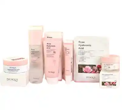 Kit Bioaqua Rosas Y Ácido Hialurónico Facial X 5 Antiedad