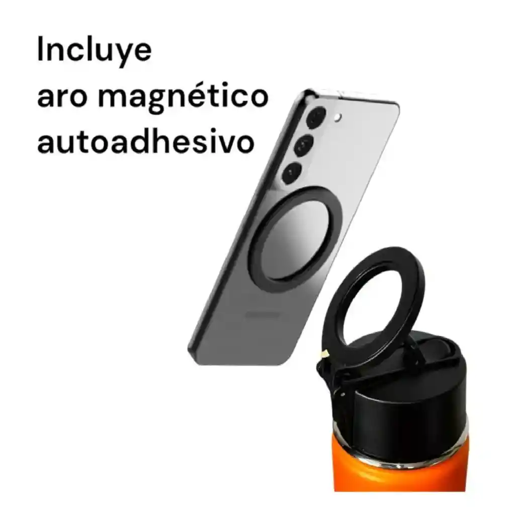 Termo Con Soporte Magnético Para Celular Botella Deportiva