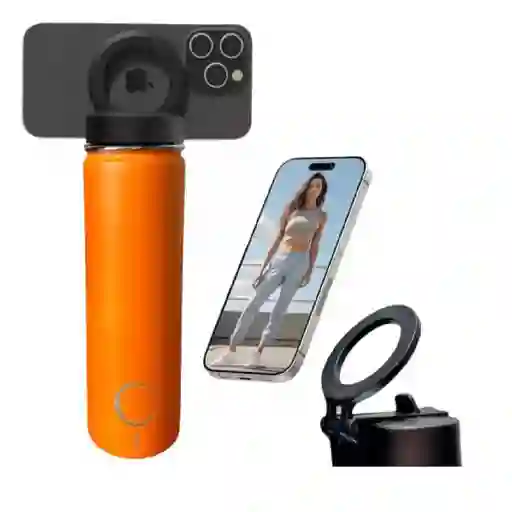 Termo Con Soporte Magnético Para Celular Botella Deportiva