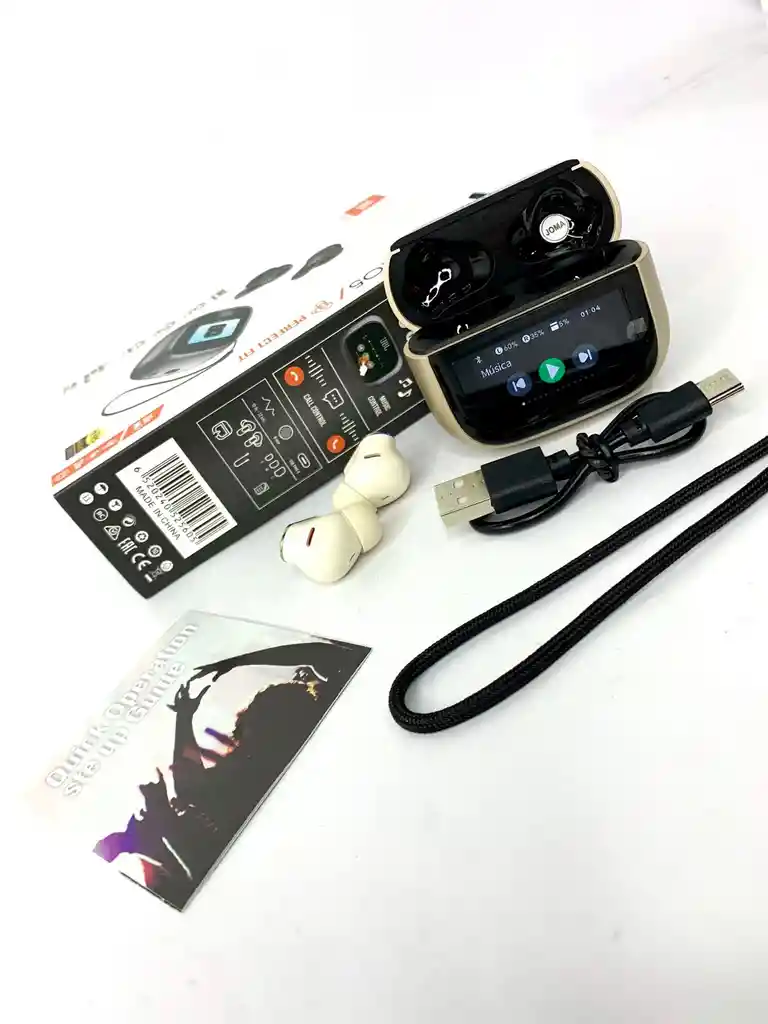 Audifonos Inalambrico Pro 5 Dorado Con Pantalla