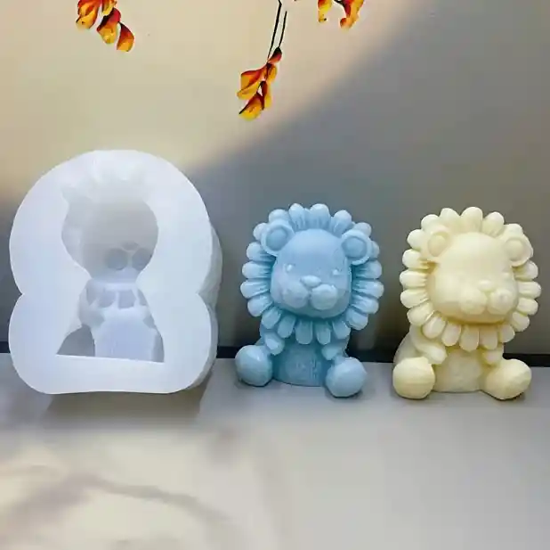 Molde Silicón León Para Velas, Resina, Jabón Y Recordatorios