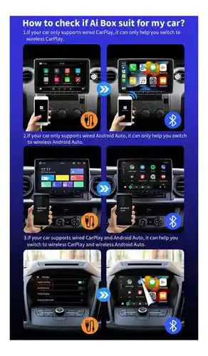 Adaptador Car Ai Box 2 En 1 Inalámbrico Android Auto Carplay