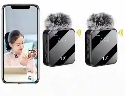 Doble Micrófono Inalámbrico F15-2 Para Iphone Y Usb Tipo C