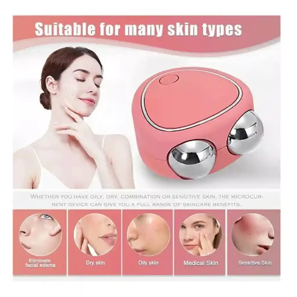 Masajeador Facial Con Microcorriente Rodillo Estiramiento