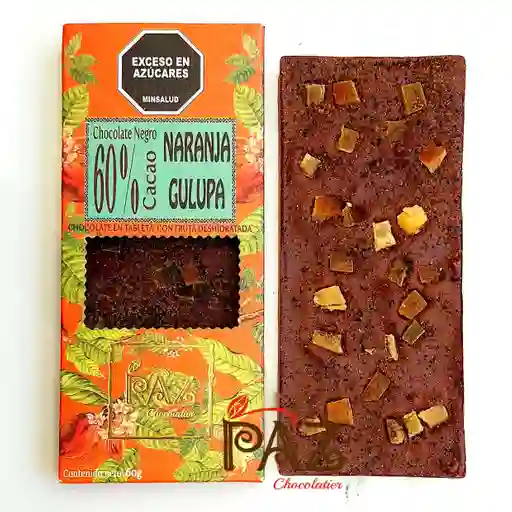 Tableta Chocolate Naranja Y Gulupa 60% Cacao