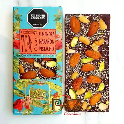 Tableta Chocolate Frutos Secos 70% Cacao