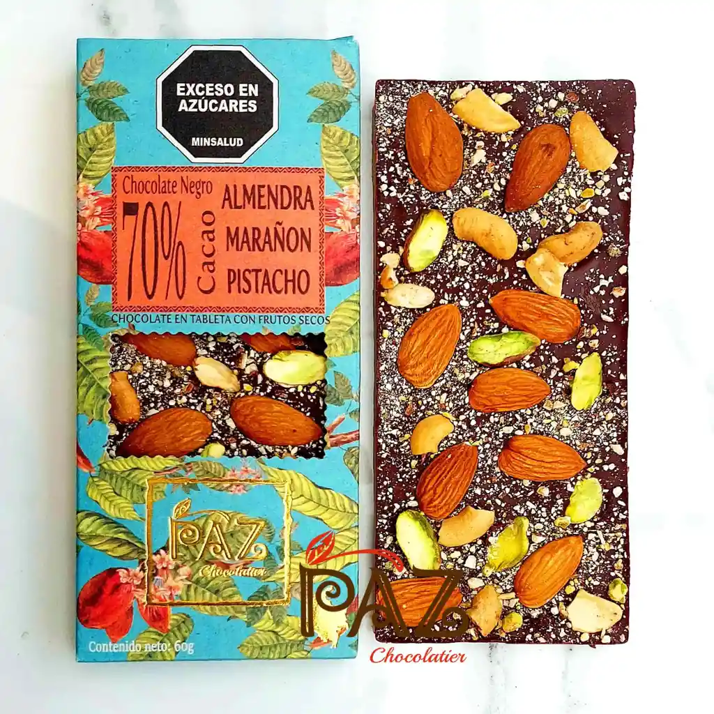 Tableta Chocolate Frutos Secos 70% Cacao