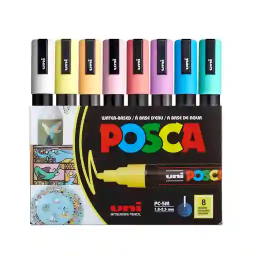 Posca Pastel Pc5m X 8unidades