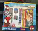 Kit Escolar Spider Man Colores + Cartuchera + Regla + Lapiz Etc