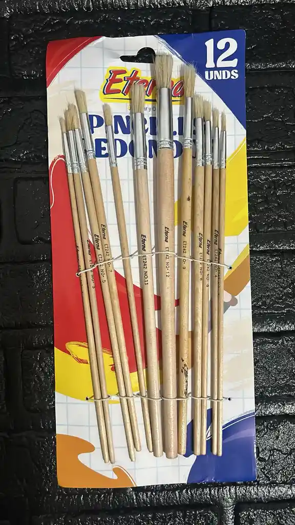 Pincel Eterna Redondo X12 Madera