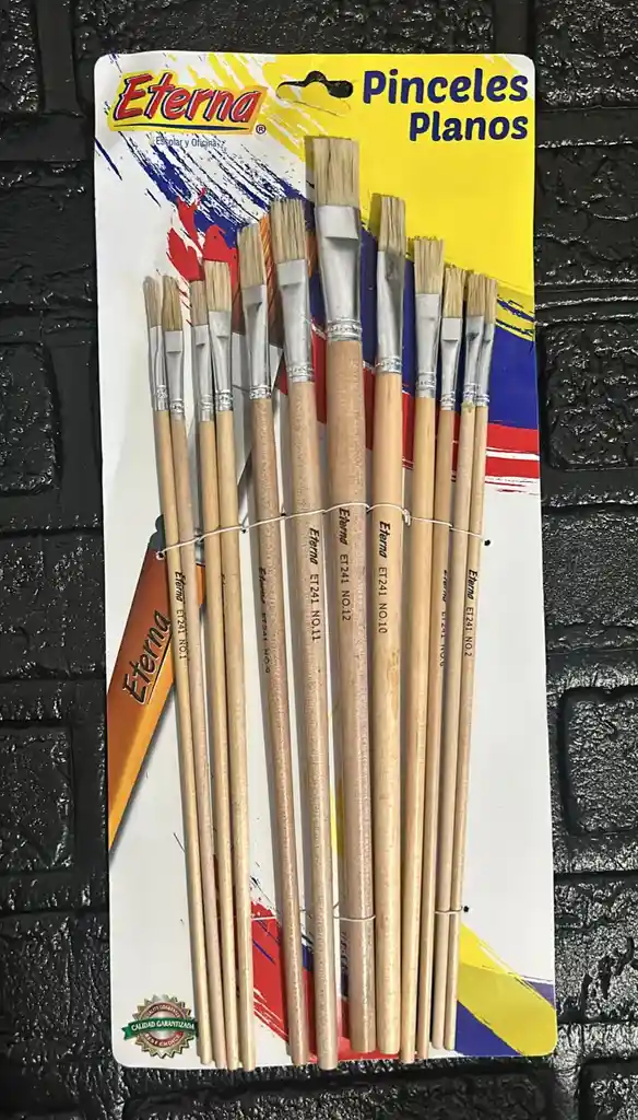 Pincel Eterna Plano X12 Madera