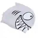 Gorro Niños Pez Natación 100% Silicona Color Gris