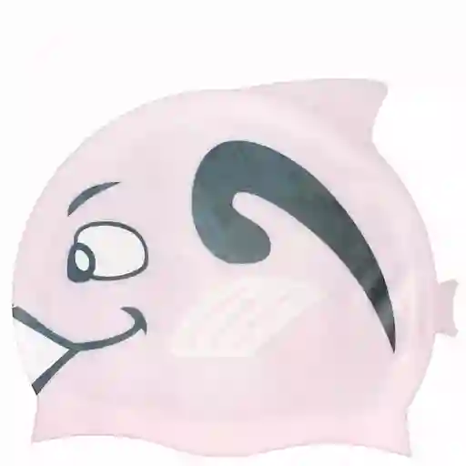 Gorro Niños Pez Natación 100% Silicona Color Rosado
