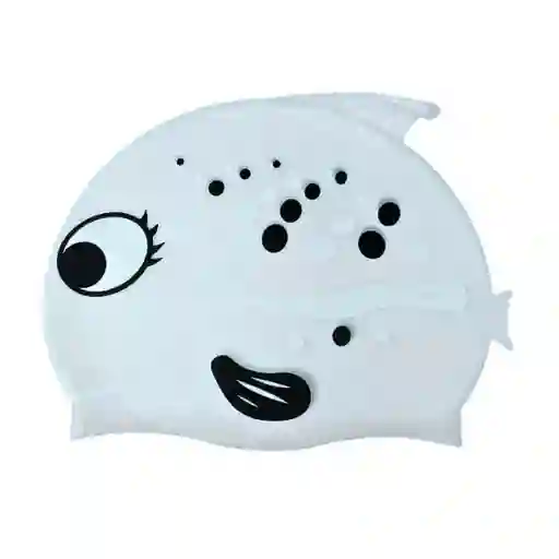 Gorro Niños Pez Natación 100% Silicona Color Gris