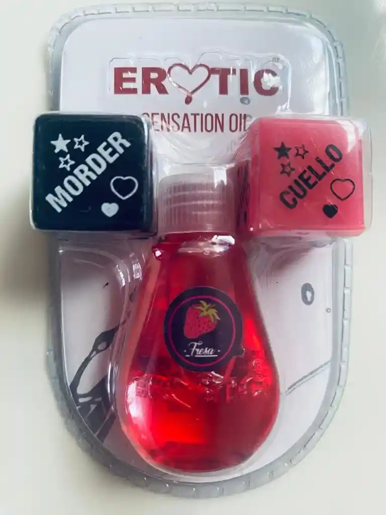 Lubricante Erotic Sensation Oil 14ml+dados Uva/sandia/kiwi/chocolate/fresa
