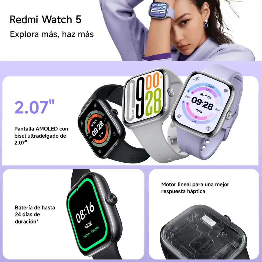 Xiaomi Redmi Watch 5 Smartwatch Llamadas Bluetooth 5atm Gnss, Lavanda