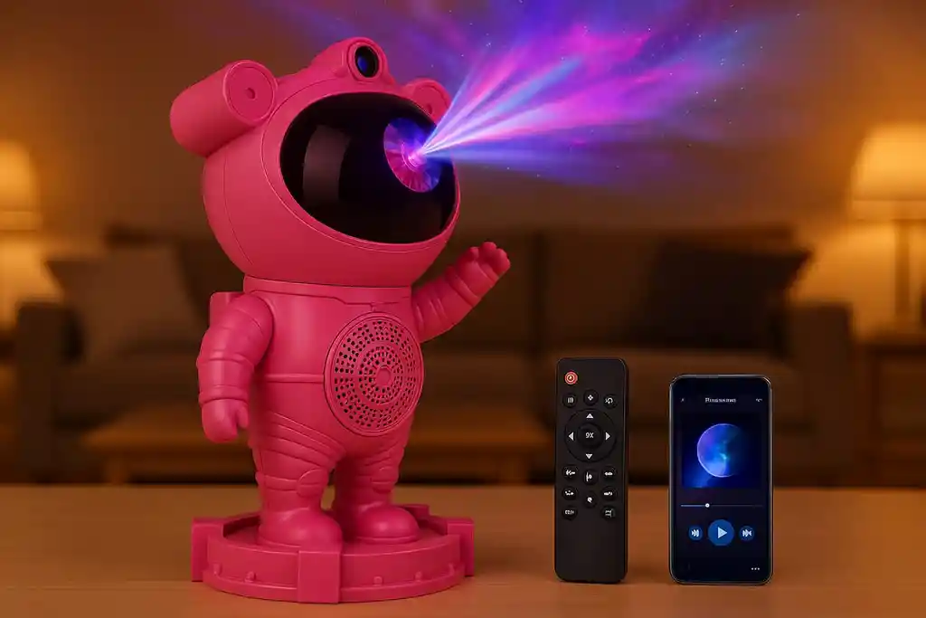 Astronauta Proyector Con Luz Y Sonido, Bluetooth Con Control Remoto (fucsia)