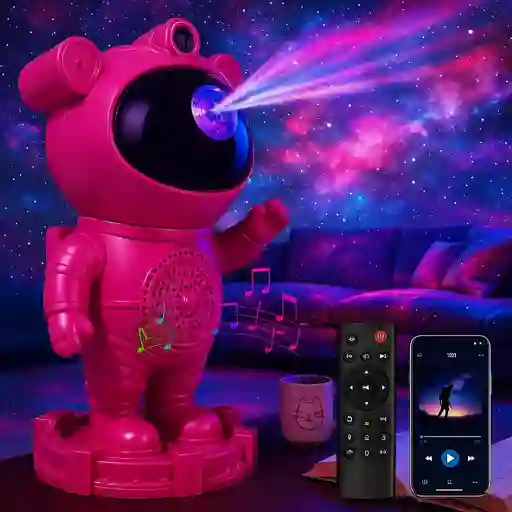 Astronauta Proyector Con Luz Y Sonido, Bluetooth Con Control Remoto (fucsia)