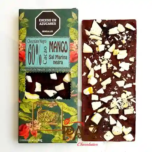 Tableta Chocolate Mango Sal Marina 60% Cacao