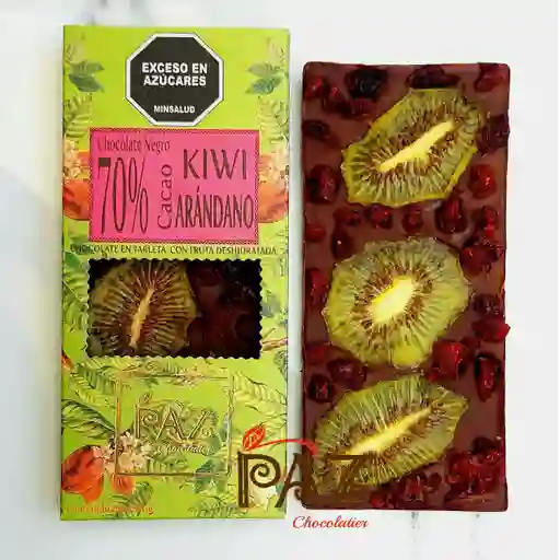 Tableta Chocolate Kiwi Arándano 70% Cacao