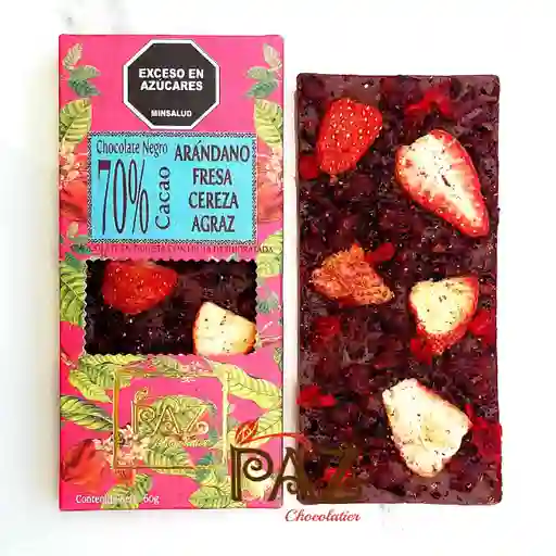 Tableta Chocolate Frutos Rojos 70% Cacao
