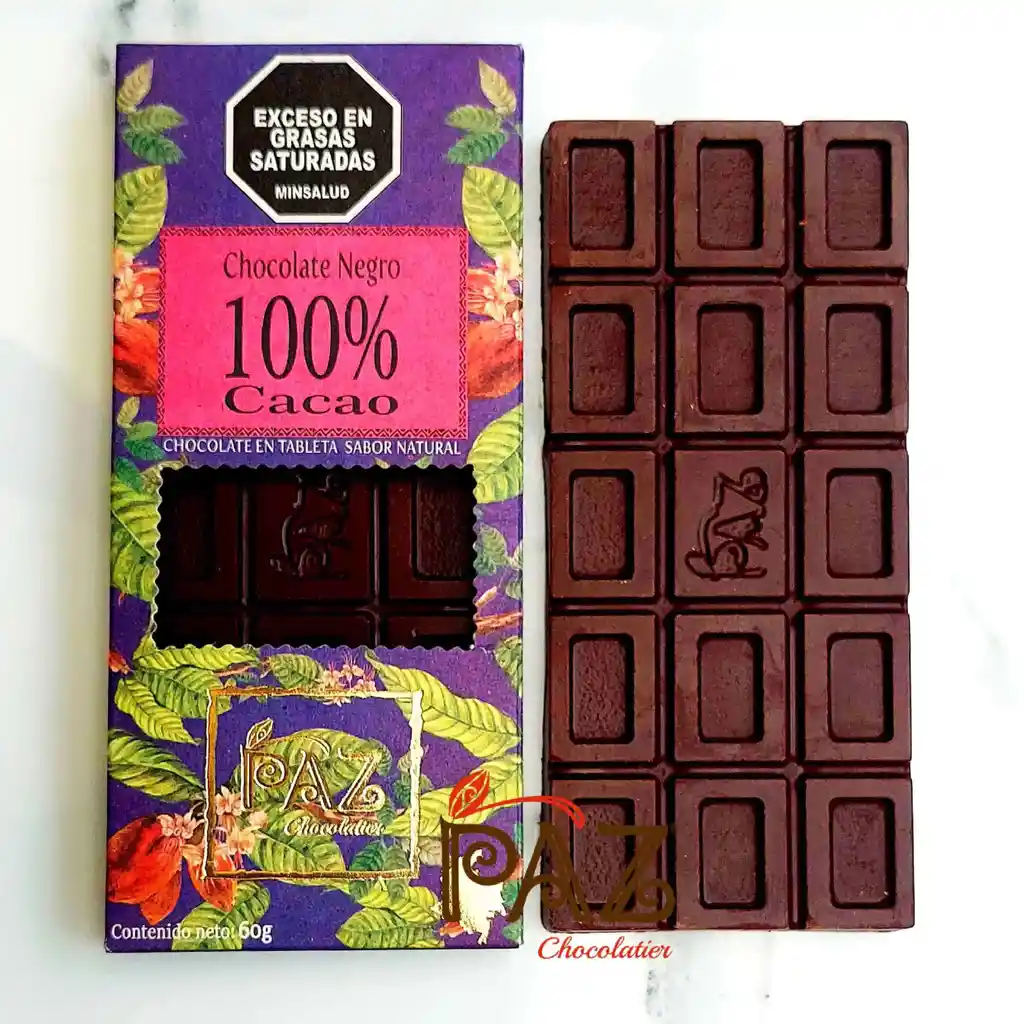Tableta Chocolate Antioquia 100% Cacao