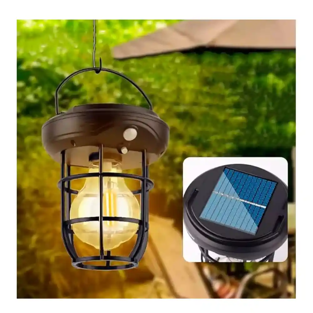Lampara Vintage Solar Led Exterior Sensor Movimiento Cl-t66