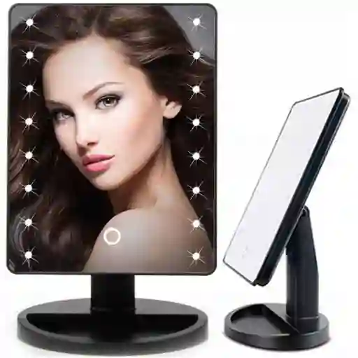 Espejo Tocador Cuadrado Xr-1609-16 Con Diseño Moderno Y Luz Led