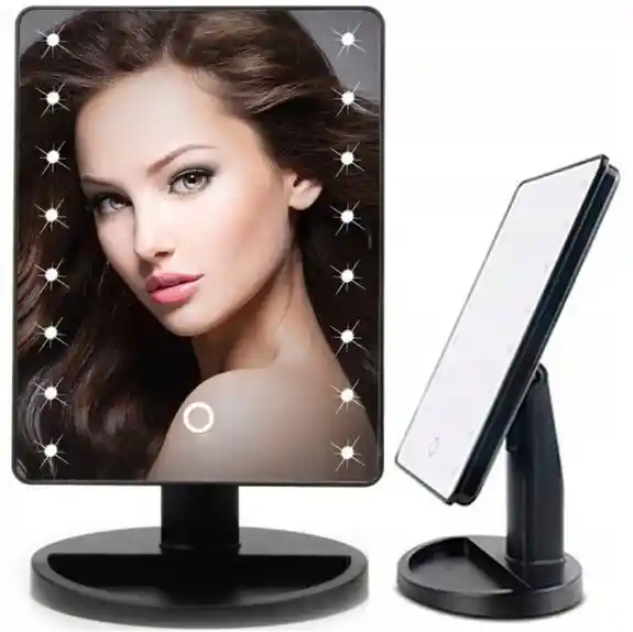 Espejo Tocador Cuadrado Xr-1609-16 Con Diseño Moderno Y Luz Led