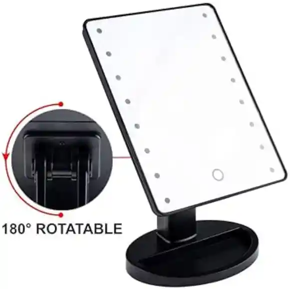 Espejo Tocador Cuadrado Xr-1609-16 Con Diseño Moderno Y Luz Led