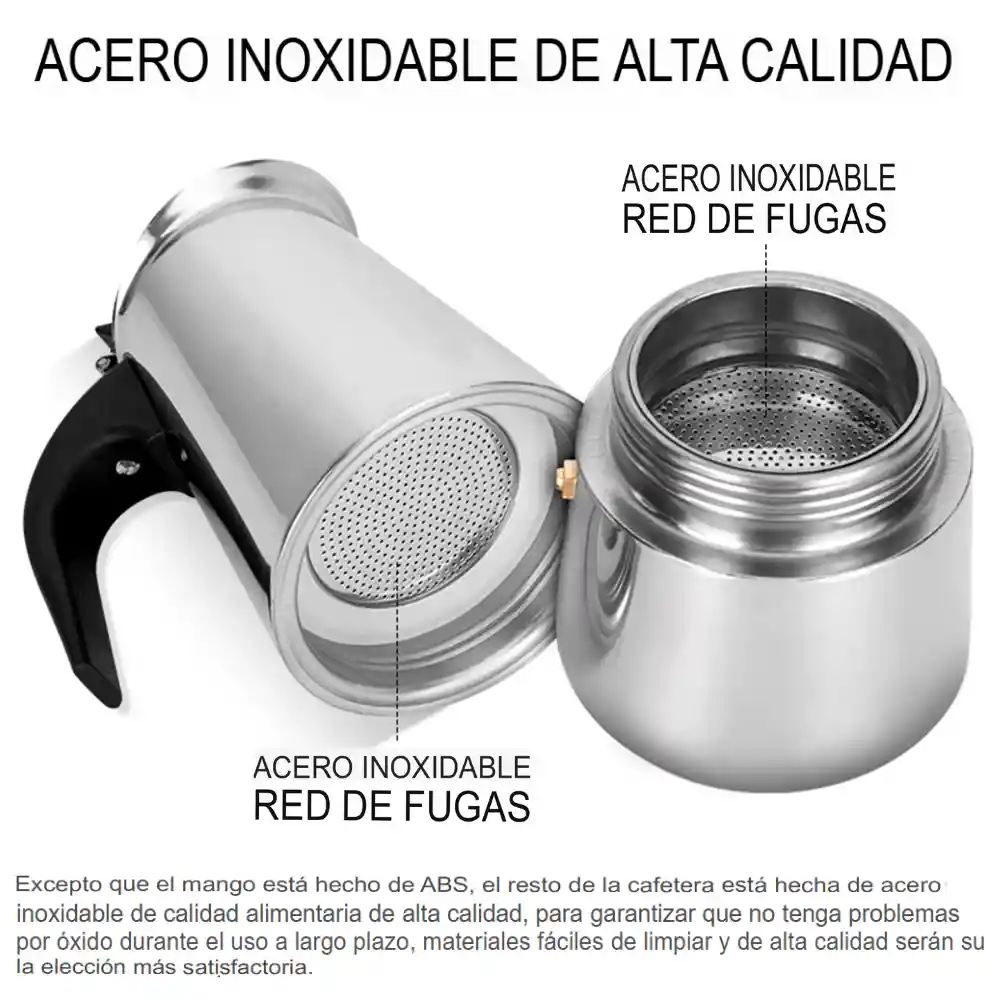 Cafetera Italiana Espresso Maker Acero Quirurgico 9 Tazas